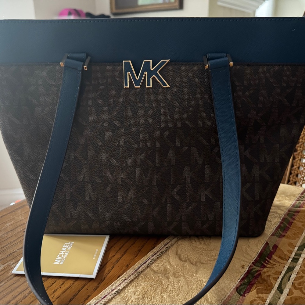 Michael Kors Dark Brown and Navy Tote